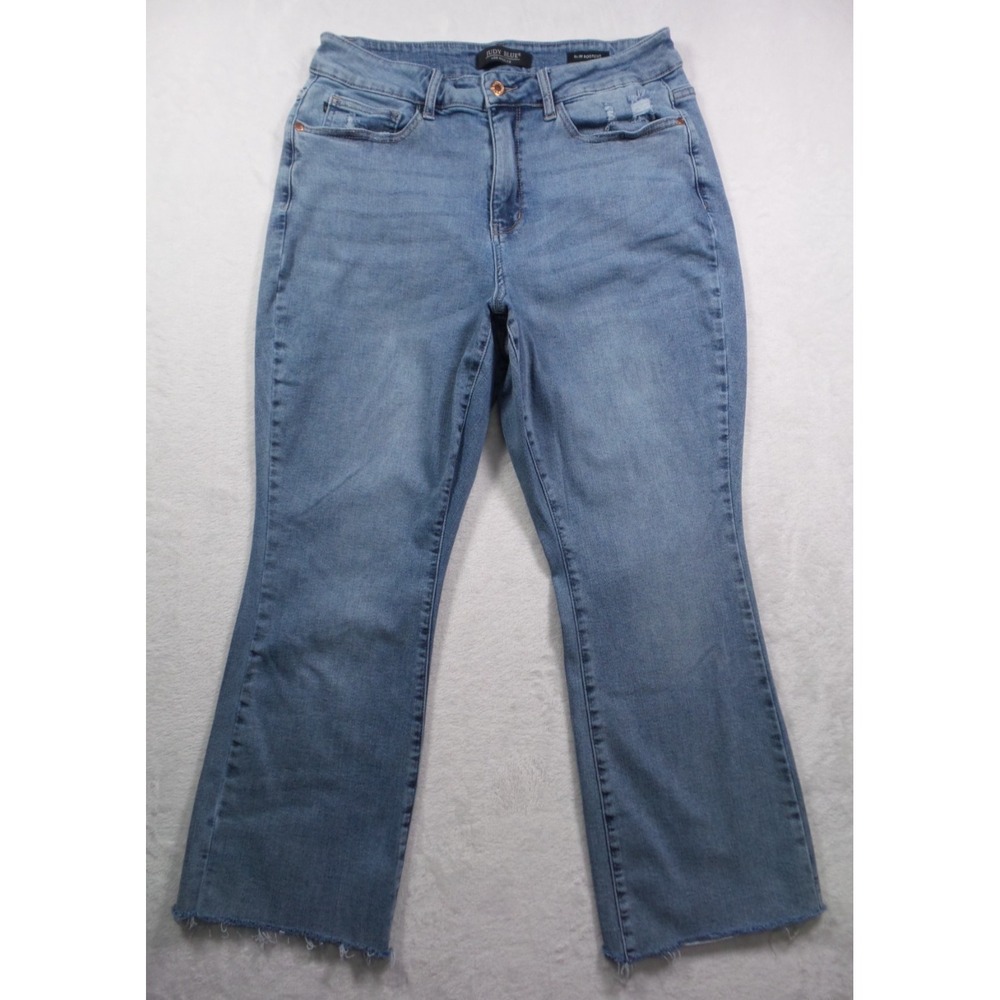 Judy Blue Jeans‎ Womens Size 16W Blue Denim Slim Bootcut Released Hem Stretch